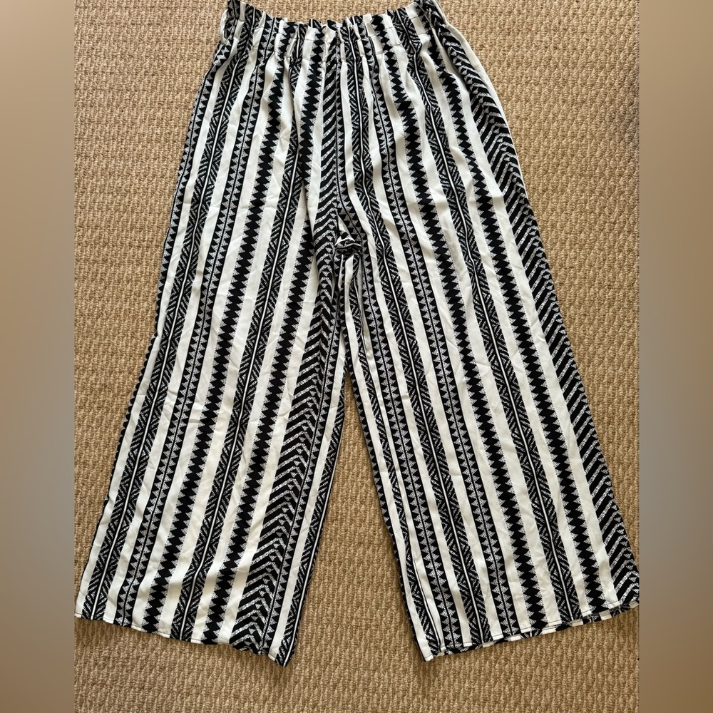 Shein Black & White Wide Leg Pants